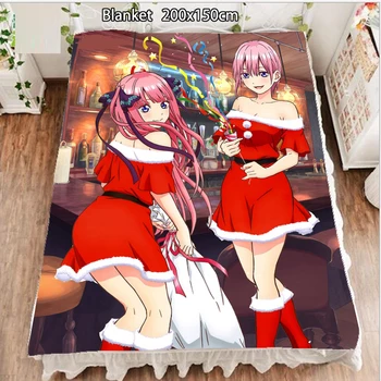 

Anime Fleece Blanket and Bedspreads Gotoubun No Hanayome Nakano Nino Ichika Blankets for Beds 200cm 100cm