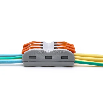 

20PCS/LOT Wiring Connectors Terminal Block Fast-Wire Universal Mini Home Led-Light 222-412 Push-In Wire Connector SPL-3
