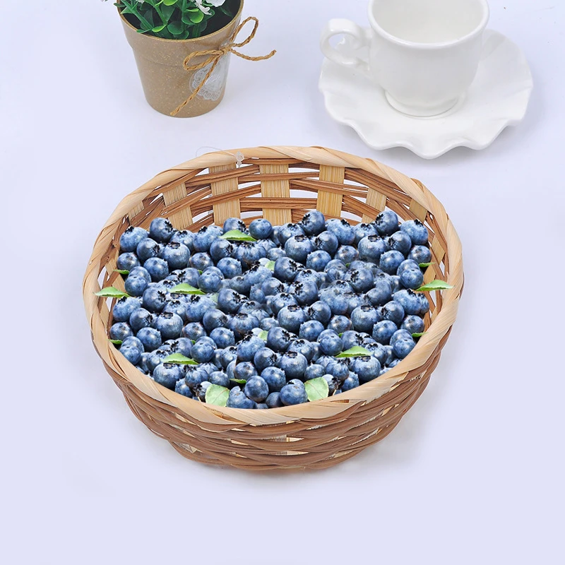 Bamboo Round Fruit Basket Large Capacity Durable Bamboo Handwoven Bowl Fruit Vegetables Serving Basket for Kitchen Fast Delivery 2