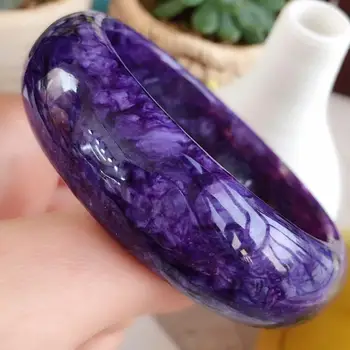 

Z206 Charoite Bangle Fine Jewelry Perimeter 57mm 100% Natural Charoite 74.3grams Female's Bangles for Women's Fine Bangles