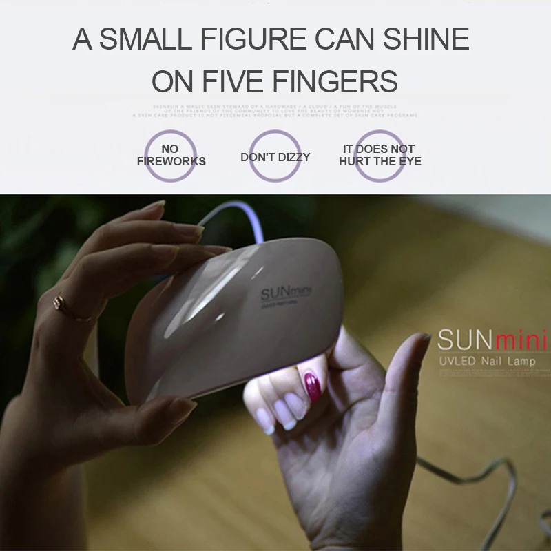 6 Вт Сушилка для ногтей УФ-светодиодный светильник Портативный USB кабель для домашнего использования для ногтей УФ-гель сушилка лака 6 светодиодный S лампа инструменты для дизайна ногтей 3 цвета