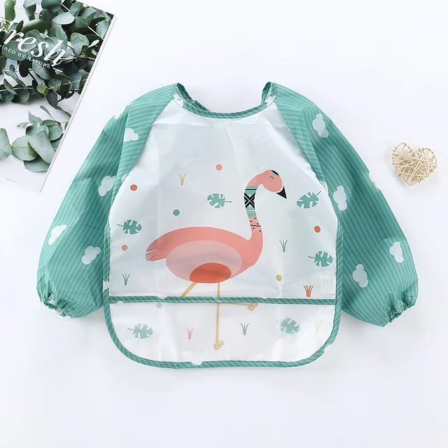 Articles Pour Bebe Alimentation Pour Bebe Bavoirs Et Bavettes Cute Cartoon Bebe Bavoir A Manches Longues Impermeable Bebe Burp Alimentation Tablier Avec
