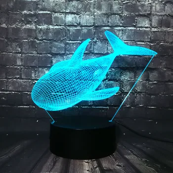 

Lovely Sea World Animal Whale 3D whale LED Night Light Luster Baby Bedroom USB Touch Electronic Bulb Decor Lamp Holiday toy