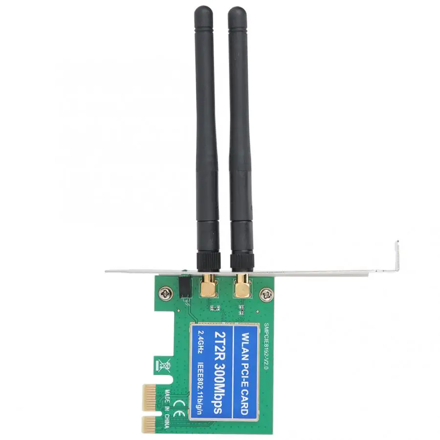 32/64 бит PCI-E интерфейс беспроводная сетевая карта wifi 300 Мбит двойная приемная антенна PCI-E сетевая карта