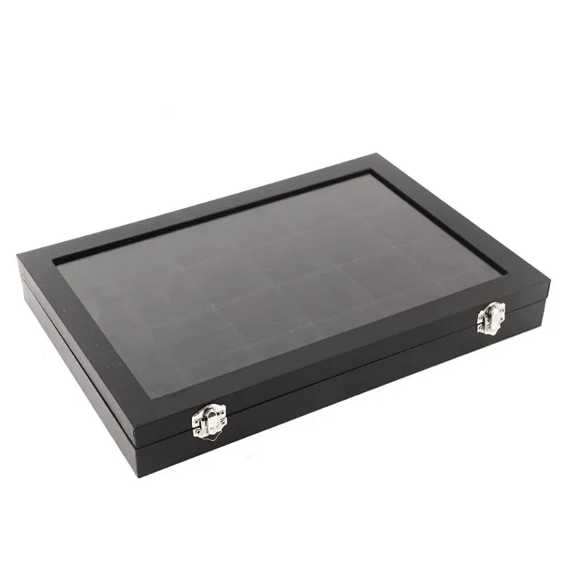 Jewelry Display Box Jewelry Tray Holder Casket Storage Organizer Earrings Ring Box