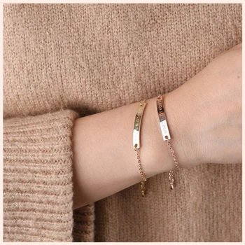 

925 Sterling Custom jewelry Zilveren Aangepaste Graveren Brief Mode Armbanden Voor Vrouwen Anniversary christmas Gift