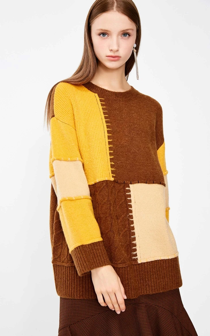 Vero Moda New Women's Assorted Colors 3D Splice Woolen Knit Sweater | 318413569