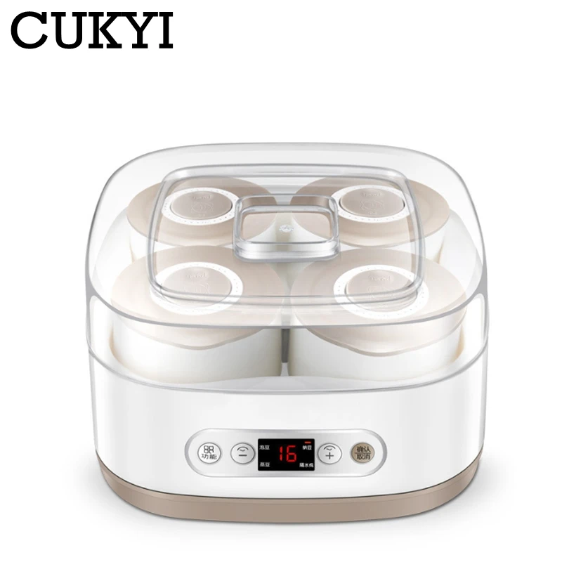 CUKYI 1.5L Household Natto Machine Electric Rice Wine Yogurt Maker Automatic Fermentation Ceramic Container 220V