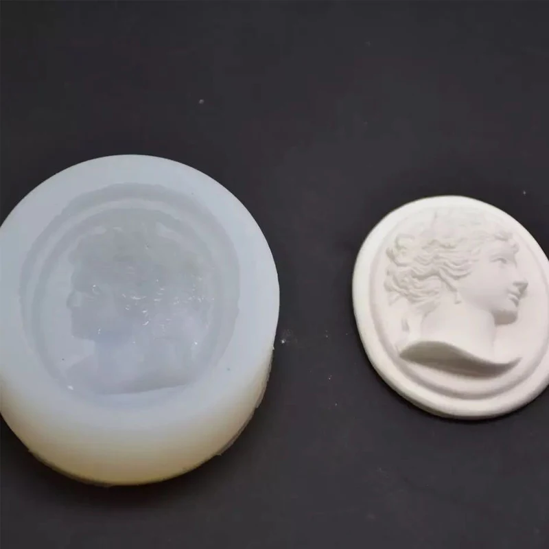 DIY Figure Soap Silicone Mold Craft Tools Oval portrait Handmade Making Soap Mold Retro Silicone Form Epoxy Scented Plaster Tray
