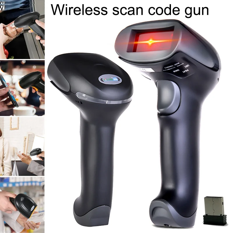 

1 Pcs Wireless Handheld Barcode Scanner Reader Long Range USB Portable for POS HSJ-19