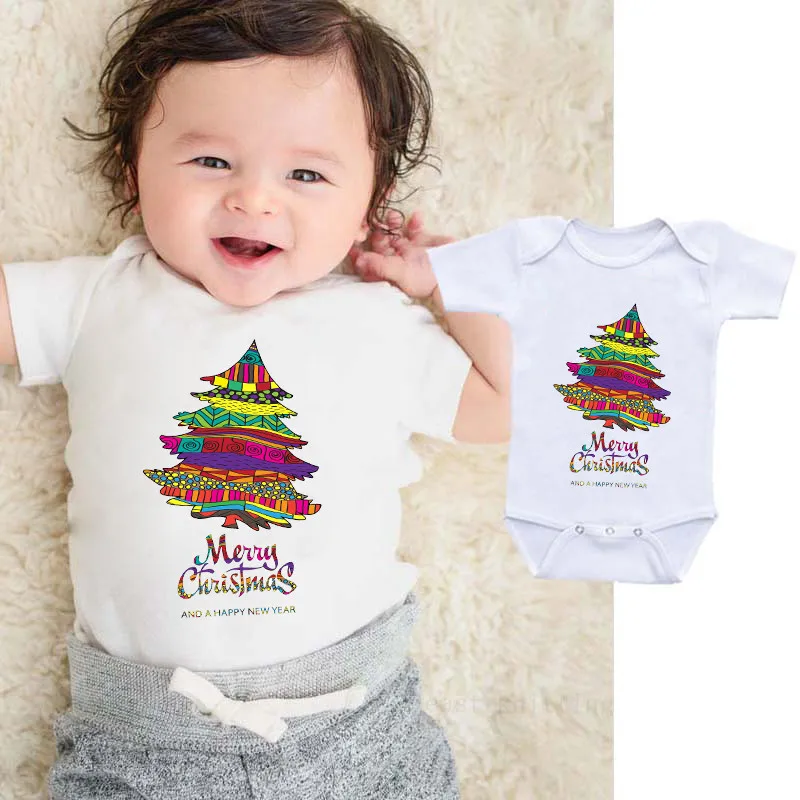 Боди для детей с Рождеством и новым годом Модный комбинезон мальчиков девочек