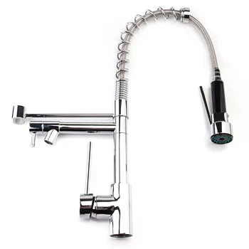 

High Quality Kitchen Spring Double Outlet Faucet All Copper Kitchen Spring Double Outlet Faucet Practical Easy to install