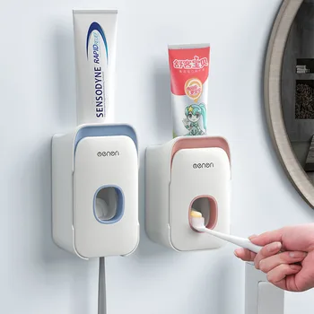

Bathroom Accessories Automatic Toothpaste Dispenser Wall-mounted Toothpaste Toothbrush Racks Toothpaste Squeezers Set