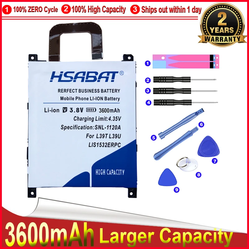 HSABAT Replacement Accumulator 3600mAh Battery for SONY Xperia LIS1532ERPC L39T L39U Z1S free shipping | Мобильные телефоны и