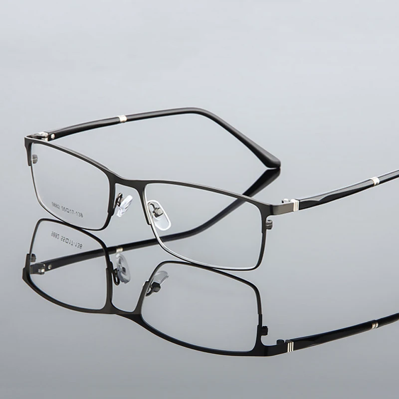 Elbru анти-синий светильник, металлическая квадратная оправа, очки, оправа для мужчин, Классическая, бизнес, полная оправа, оптические очки для близорукости