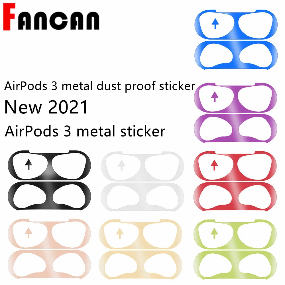 Новинка 2021 роскошный металлический пылезащитный стикер чехол для Airpods 3 3/Pro/2/1