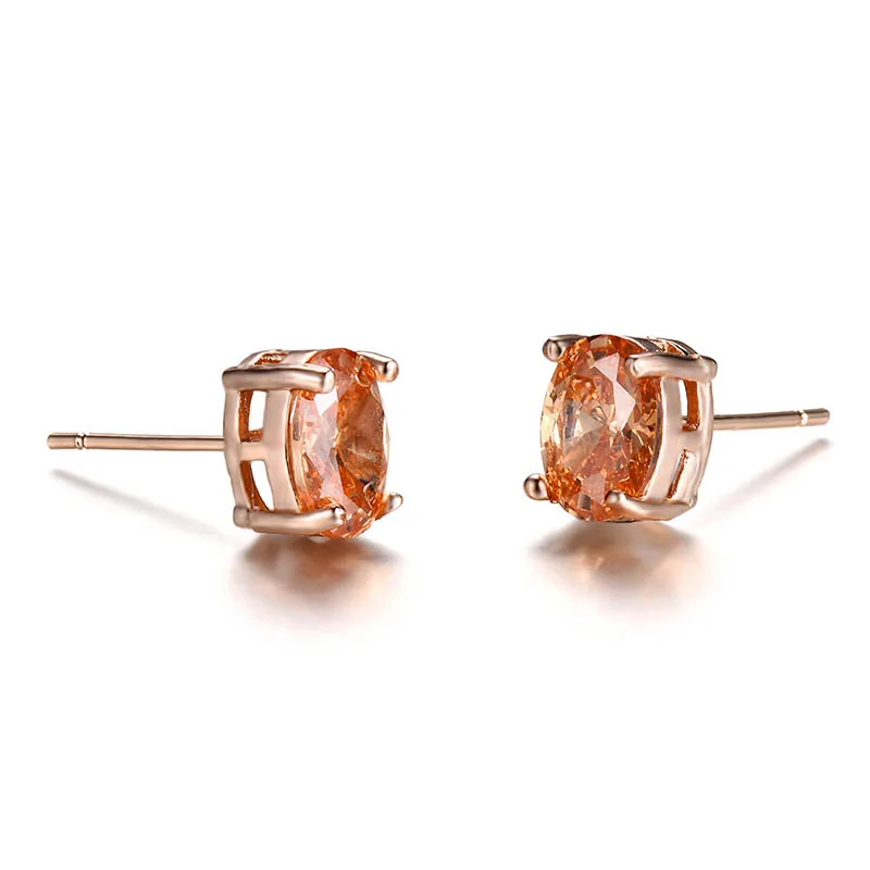 Шампанское Bague Ringen серебряные 925 ювелирные изделия серьги-гвоздики с радугой огненный Мистик Топаз Серебряные украшения с драгоценными камнями серьги вечерние подарки - Цвет камня: Шампанское