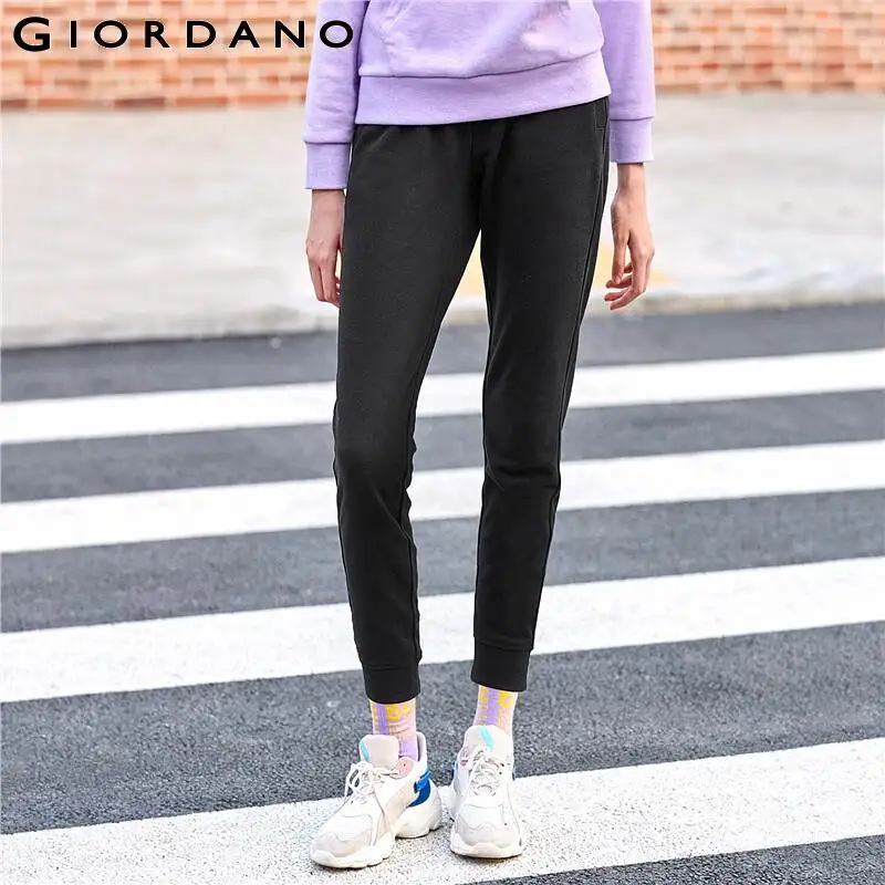Женские хлопковые брюки Giordano повседневные Джоггеры со средней талией карманами