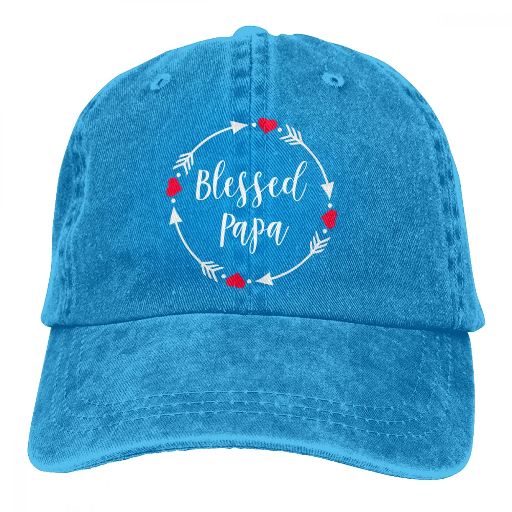 Blessed Papa Casquette черные унисекс Мужские Женские джинсовые бейсболка с ремешком кепки Регулируемая шляпа для гольфа папа