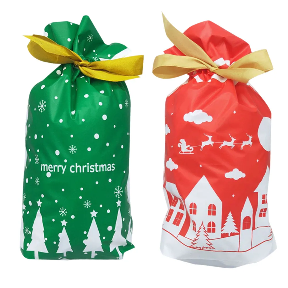 

50 Pcs Christmas Gift Bags Assorted Wrapping Styles Decoration Packing for Party Candy FAS6