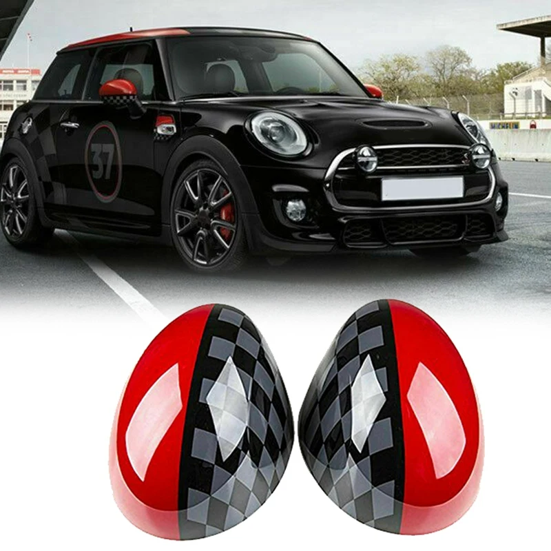 as shown Крышка бокового зеркала двери автомобиля крышки для Mini Cooper Hardtop F54 F55 F56 F57 F60 серии - Цвет: as shown
