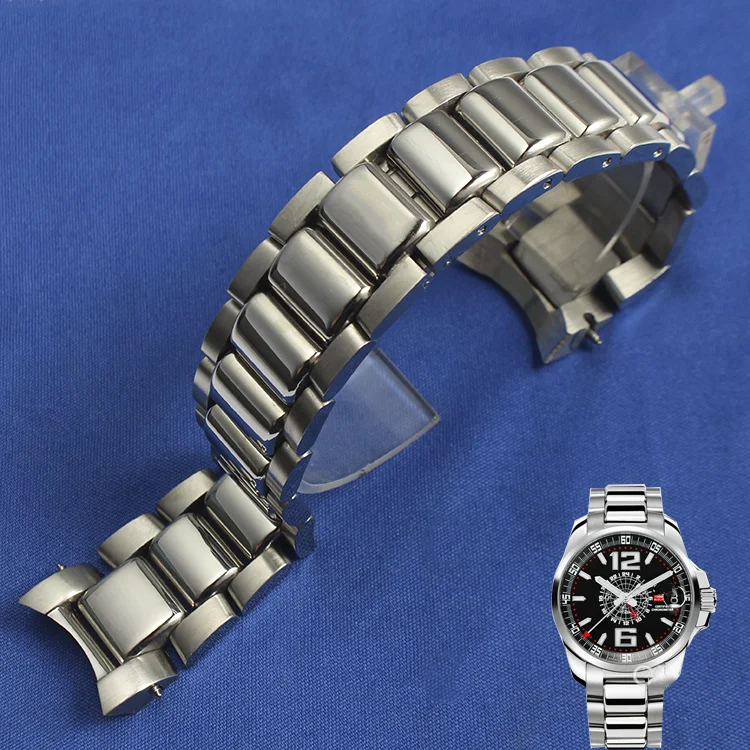 Новинка 23 мм защелкой из нержавеющей стали для Сталь Cruved конец ремешок Chopard Mille