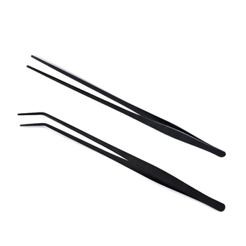 

2Pcs Straight/Elbow Stainless Steel Tank Tweezers Pliers Aquarium Tool Fish Tank Aquatic Plants Forceps Clip For Cleaning Tool