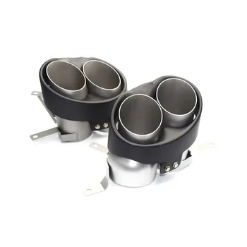 

Good quality 1 pair four out Ak carbon fiber car rear exhaust pipe tailpipe fit for A4 A5 A6 A7 RS3 RS4 RS5 RS6 RS7 muffler tips