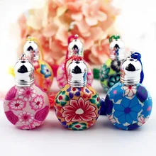 1 шт., цветные флаконы для духов объемом 10 мл, полимерная глина, пустые стеклянные флаконы, многоразовые толстые стеклянные флаконы для эфирного масла