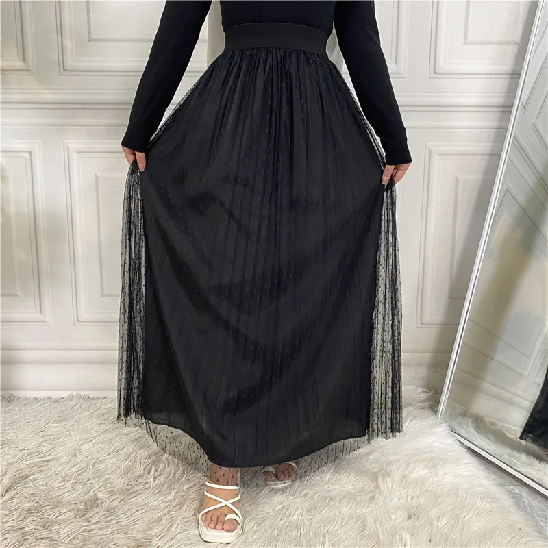 Muslim Fashion Elegant Mesh Skirt Long Abaya Turkey Women Bottoms Arabes Faldas Elegantes Moda Larga Modest Islamic Clothing - Women's Bottoms - AliExpress