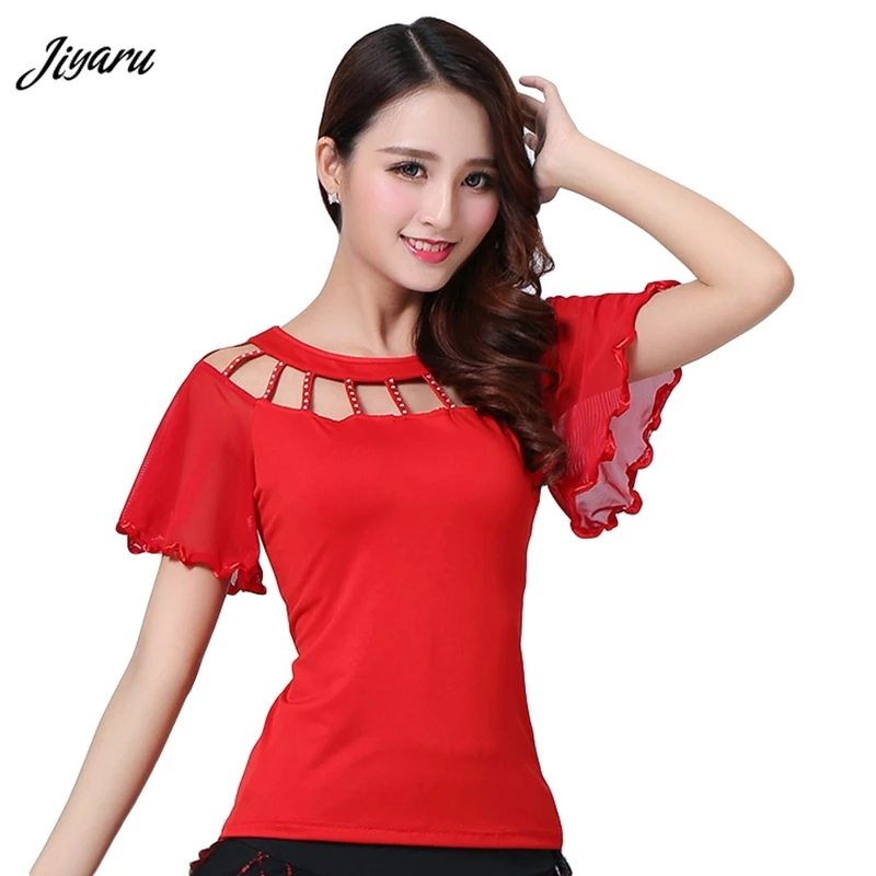 

Hot Selling Dance Wear Woman Lightweight Ballroom Breathable Dance Costumes Elegant Stage Wear Festival Rave Wear Dance Tops