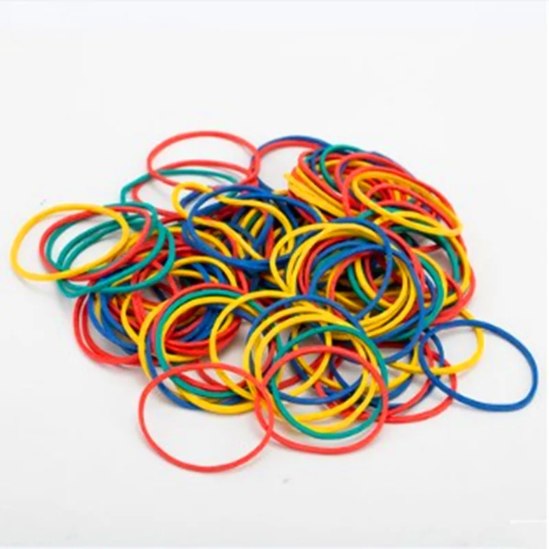 100-Pack Colorful Rubber Bands for School, Office, Home & Industrial Use