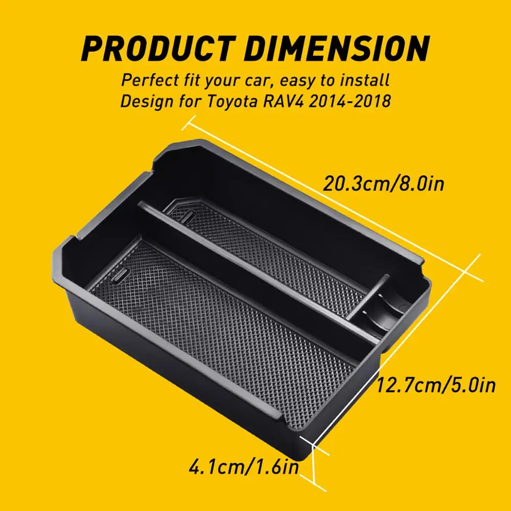 Central Console Storage Pallet Armrest Container Box For Toyota RAV4 2014 2015 2016 2017 2018 Accessories Glove Box Tray Holder