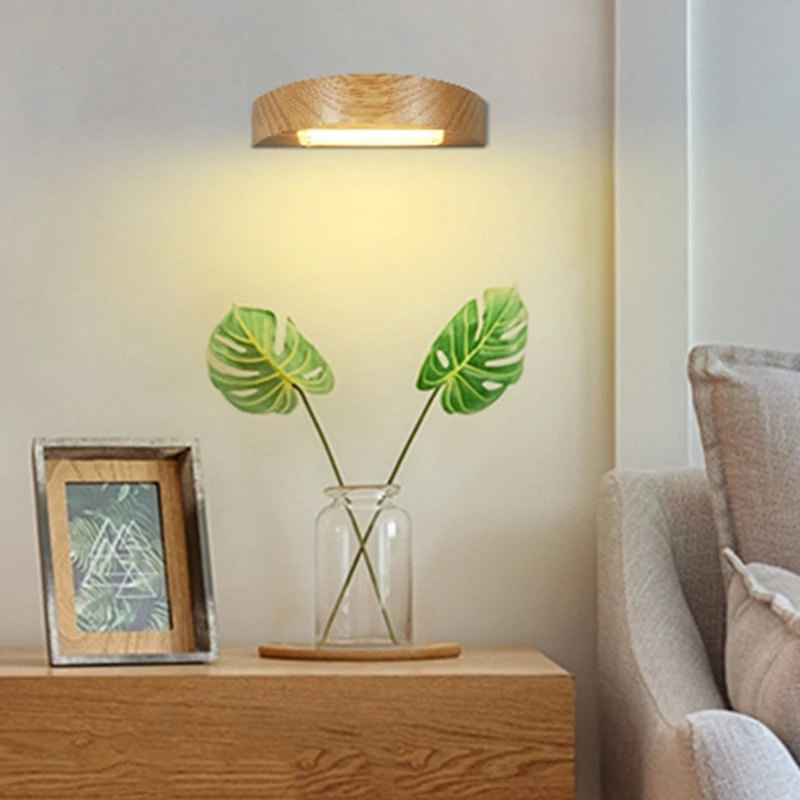 LED Night Light Natural Wooden Dimming Night Lamp Eye Protection Desk Lamp USB Lamp WC Light Home Decoration Accessories Gift