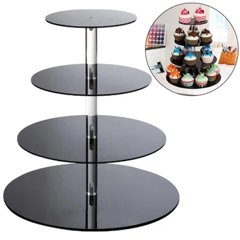 

4-Layer Acrylic Cupcake Display Stand Serving Table Platter Rack Wedding Party