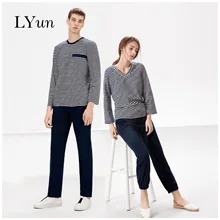 Осенняя и зимняя Пижама женская с длинным рукавом может носить Верхняя одежда размера плюс мужская полосатая куртка брюки пара домашний костюм