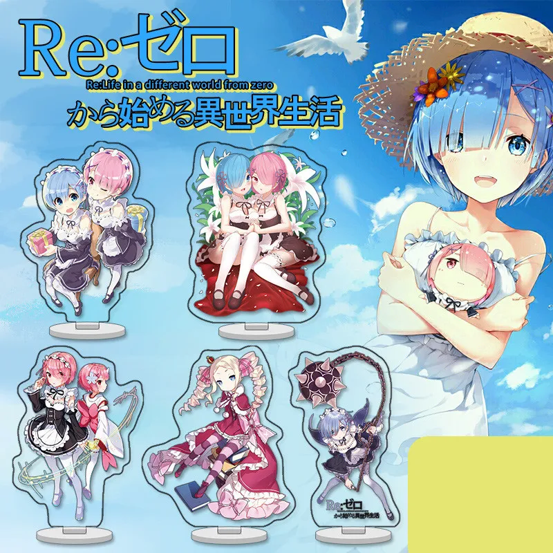 Anime Re Zero Kara Hajimeru Isekai Rem Ram Emilia Cute 10cm Acrylic Stand Figure Desktop Decoration Collection Model Toy Action Figures Aliexpress