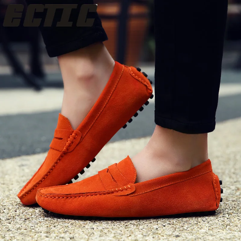 Fashion Style Soft Moccasins Men Loafers High Quality Genuine Leather Shoes Flats Gommino Driving MC-103 | Обувь