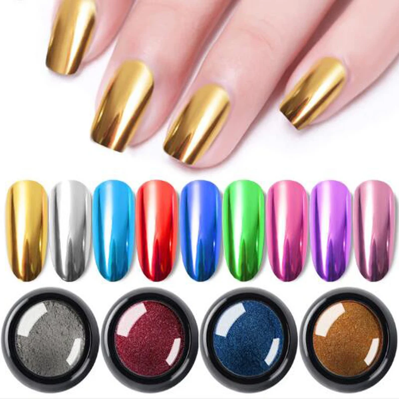 

0.5g Nail Glitter Nail Art Decorations Nails Powder for Manicure Dipping Powder Pigment For Nails Gold Silver Powder Nails Tips