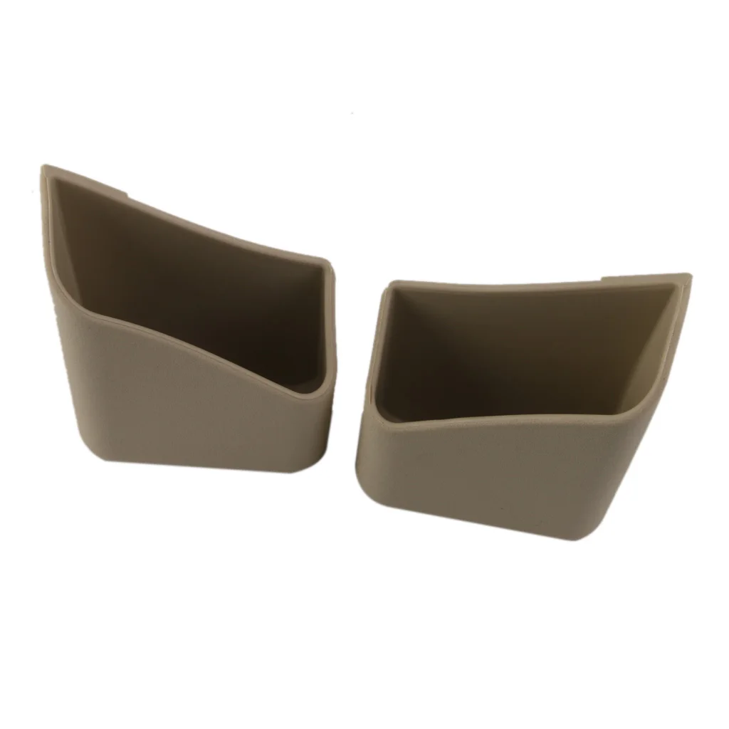 2x Car Dashboard Pillar Pocket Holder Storage For Smart Phone Key Card Beige
