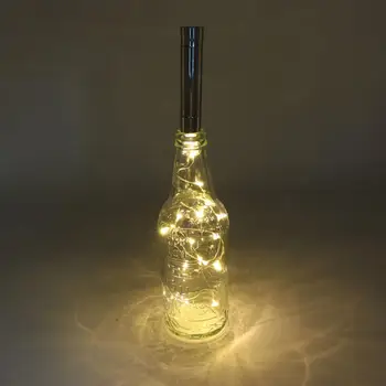 

75cm Global Wine Bottle Light 15 LED Cork Lights Starry Copper Wire String Lights Christmas Halloween Party Wedding DIY Decor