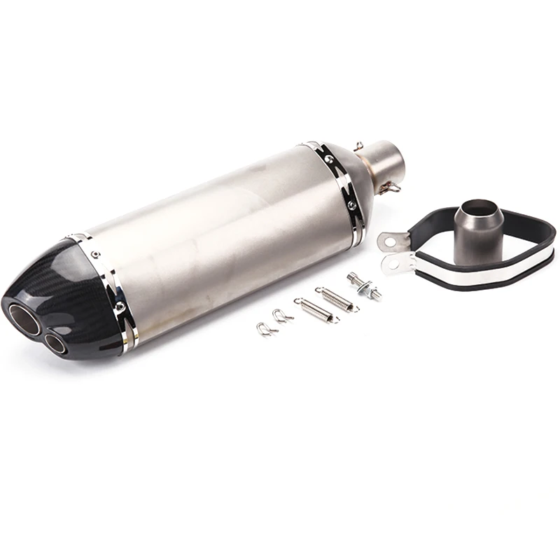 Двойной наконечник для носа Akrapovic, глушитель для мотоцикла, выхлопная труба из нержавеющей стали, глушитель для мотоцикла, выхлопная труба с адаптером 36-50 мм