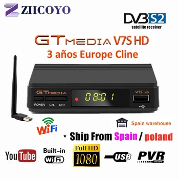 

Hot sale Satellite TV Receiver Gtmedia V7S HD Receptor Support Europe Cline for 3 Years DVB-S2 Satellite Decoder Freesat V7 HD