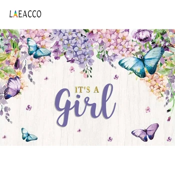 

Gender Reveal Photophone Baby Shower Backdrops For Girl Blossom Flowers Butterfly Photography Backgrounds Newborn Kid Photozone