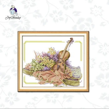 

Joy Sunday,Violin,cross stitch embroidery set,Needlework counted cross-stitch patterns,Cartoon embroidery Needlework kit