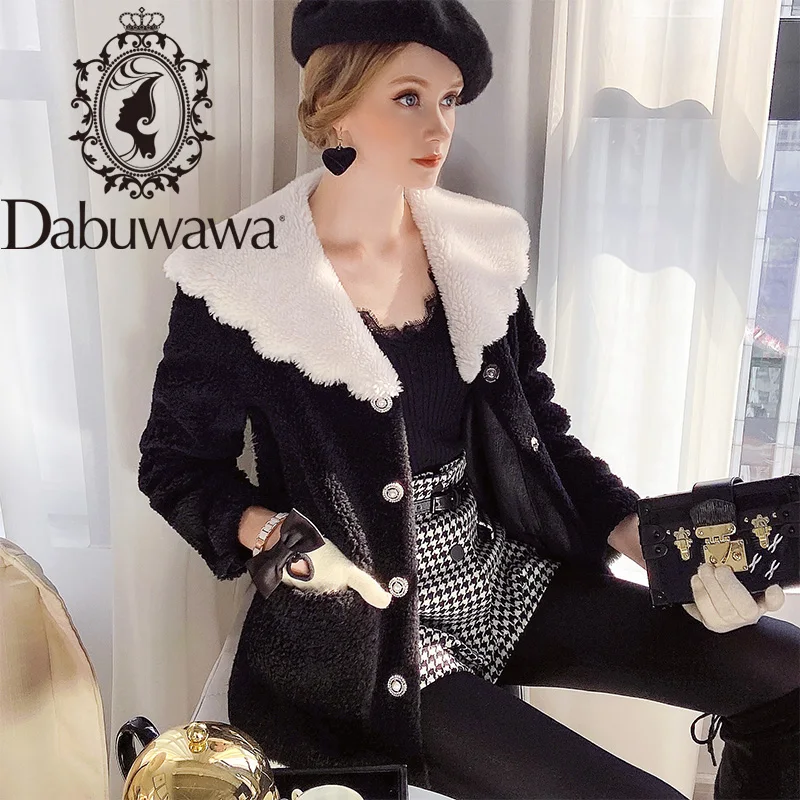 Dabuwawa элегантное плотное теплое зимнее пальто из овечьей шерсти женское