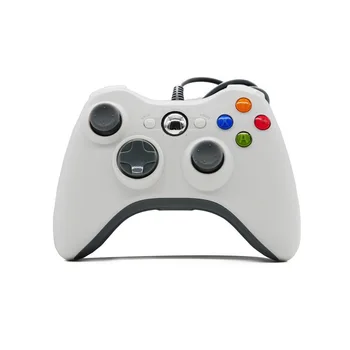 

USB Wired Game Controller Black and White Built-in Dual Vibration Joypad for XBOX360 for PC Windows 7/8/10/XP