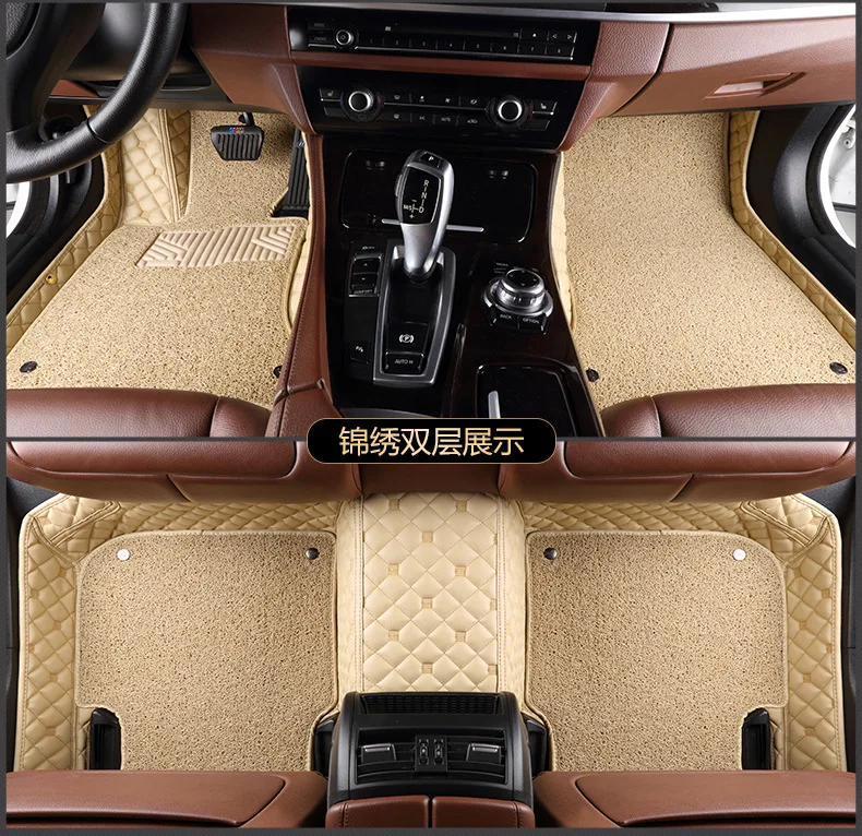 3D автомобильный напольный коврик на заказ для Volkswagen vw tiguan golf mk7 7 4 6 gti touareg passat b7, автомобильные аксессуары, напольный коврик, ковры - Название цвета: Luxury Beige
