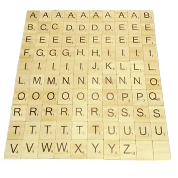 

Wooden scrabble letters 100 Pcs/set Wooden Alphabet Scrabble Tiles Black Letters & Numbers Digital Puzzle Wooden Toys For Child