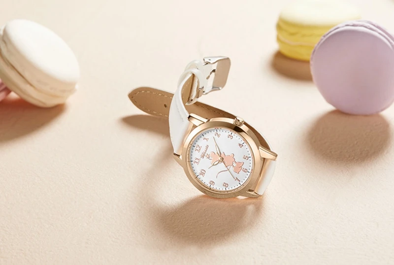 Дисней Принцесса Минни Микки Маус кварцевые часы кожаный ремешок водонепроницаемые часы Время Календарь женские часы Reloj Mujer